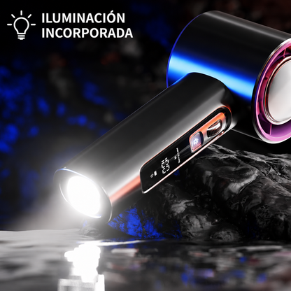 Mini ventilador turbo portátil de mano recargable.
